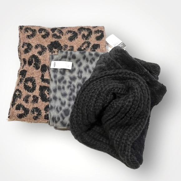 Lot/3 Fuzzy Soft Print/Solid Infinity Scarves Scarf - Picture 7 of 16